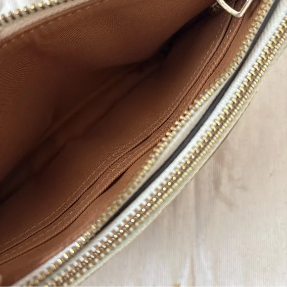 Coach Signature Brown Monogram Pouch Wristlet (No Strap) Double Zip Pouch 8x5” - Picture 5 of 8